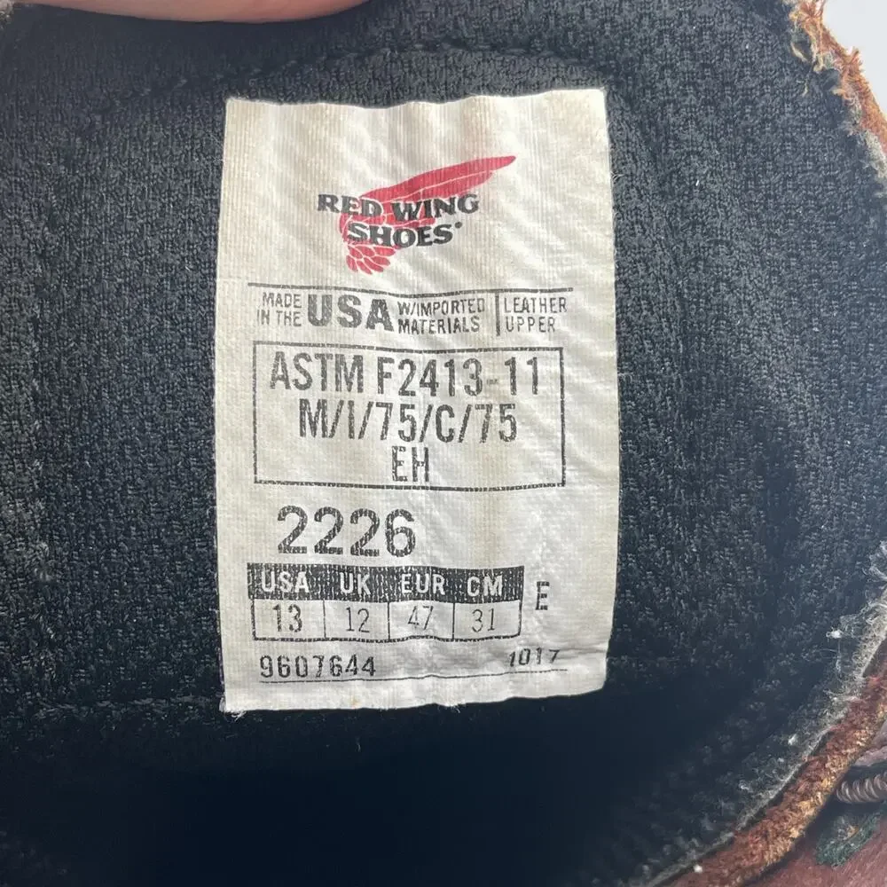 Red Wing Shoes 2226‎ DynaForce Steel Toe Work Boots Size 13 E Brown USA Safety